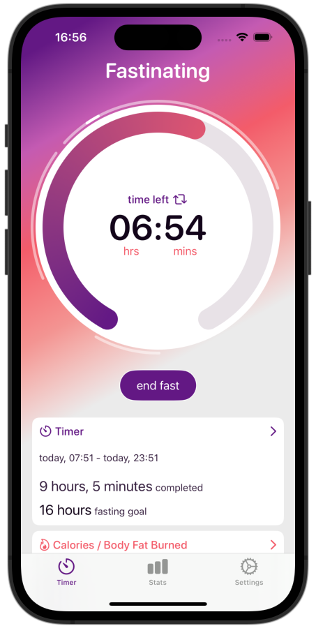 fasting timer app screenshot